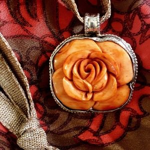 Rose Carved Pendent